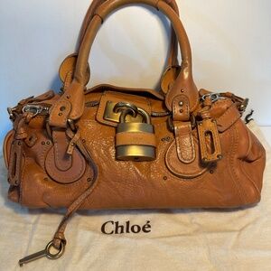 CHLOE Paddington Leather Handbag -Camel Brown - Authentic Vintage